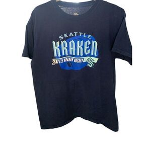 Seattle Kraken Shirt Men Large Blue Short Sleeve Hockey NHL Short Sleeve Tee